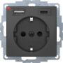 BER48041606 / Steckdose SCHUKO/USB A-C B3 anthrazit mt / EAN 4011334528302
