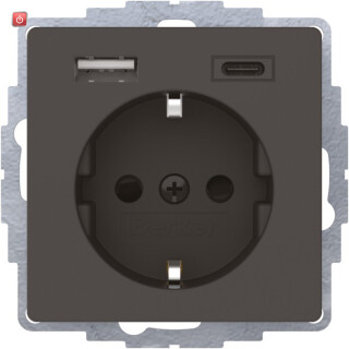 BER48046086 / Steckdose SCHUKO/USB A-C Qx anthr. samt / EAN 4011334528333