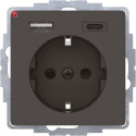 BER48046086 / Steckdose SCHUKO/USB A-C Qx anthr. samt /...