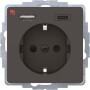BER48046086 / Steckdose SCHUKO/USB A-C Qx anthr. samt / EAN 4011334528333