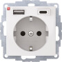 BER48048989 / Steckdose SCHUKO/USB A-C S1 polarweiß gl / EAN 4011334528401