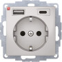 BER48041404 / Steckdose SCHUKO/USB A-C B3 alu matt / EAN 4011334527299