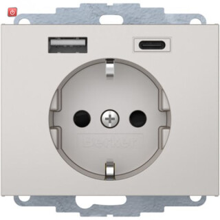 BER48047004 / Steckdose SCHUKO/USB A-C Kx edelstahl / EAN 4011334528364