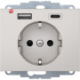 BER48047004 / Steckdose SCHUKO/USB A-C Kx edelstahl / EAN 4011334528364