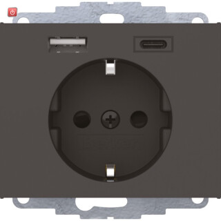 BER48047006 / Steckdose SCHUKO/USB A-C Kx anthrazit mt / EAN 4011334528371