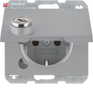 BER47637003 / Steckdose SCHUKO m STKL KD SLß K.5 alu / EAN 4011334436416