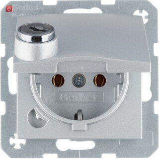 BER41631404 / Steckd. SCHUKO m SLK KD SLß S.1/B.x alu / EAN 4011334436775