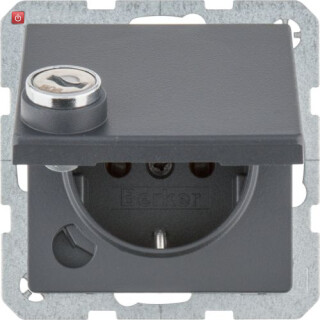 BER47636086 / Steckdose SCHUKO m STKL KD SLß Q.1 anth / EAN 4011334436386