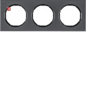 BERMAN0106717 / Rahmen 3fach R.3 Schwarzchrom matt/schw....