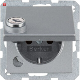 BER47636084 / Steckdose SCHUKO m STKL KD SLß Q.1 alu / EAN 4011334448495
