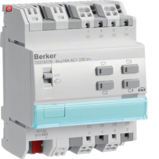 BER75314116 / Schalt-/Jalousieak 4-/2f REG C 16A KNX / EAN 4011334398981