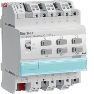 BER75316105 / Schalt-/Jalousieak 6-/3f REG C 16A KNX / EAN 4011334399049
