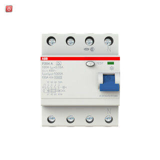 ABB2CSF204101R1900 / F204A-100/0,03 FI-Schutzschalter 4P,Typ A,100A,30mA / EAN 8012542917908