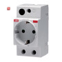 ABB2CSM210000R0721 / Steckdose, grau, DIN-Schiene, 1 Fach, IP20 / EAN 8012542027850