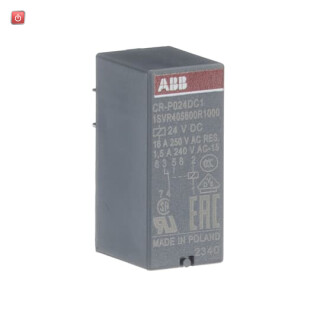 ABB1SVR405600R1000 / CR-P024DC1 Steckbares Interface-Relais 1We, A1-A2=24VDC, 250V/16A / EAN 4013614498145