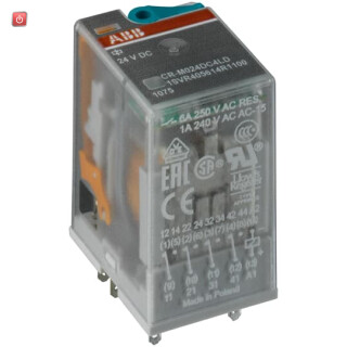 ABB1SVR405611R1100 / CR-M024DC2L Steckbares Interface-Relais 2We, A1-A2=24VDC, 250V/12A, LE / EAN 4013614497230