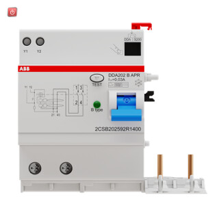 ABB2CSB202592R1400 / DDA202 B APR 40/0,03 FI-Block für S202 2P, allstromsens., 40A, 30mA / EAN 8012542515128