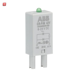 ABB1SVR405652R1000 / CR-P/M 42V Steckmodul Diode und LED grün, 6-24VDC, A1+, A2- / EAN 4013614528729