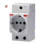 ABB2CSM112000R0701 / SCHUKO-Steckdose Italien M1173-L lichtgrau, RAL 1173 / EAN 8012542027058