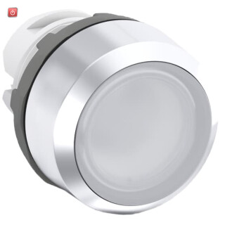 ABB1SFA611100R2105 / MP1-21W Leuchtdrucktaster-Vorsatz weiss, flach-tastend, Frontring / EAN 7320500261231