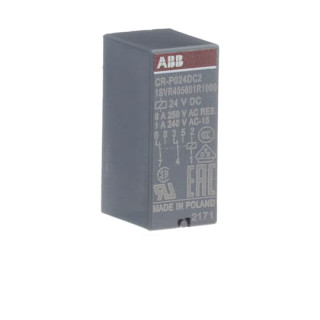 ABB1SVR405601R1000 / CR-P024DC2 Steckbares Interface-Relais 2We, A1-A2=24VDC, 250V/8A / EAN 4013614498237