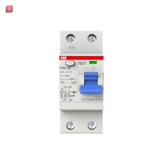 ABB2CSF202101R4900 / F202A-100/0,5 FI-Schutzschalter 2P,Typ A,100A,500mA / EAN 8012542915904