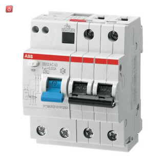 ABB2CSR252101R1167 / DS202A-K16/0,03 FI/LS-Kombination 6kA,2P,Typ A,K 16A,30mA / EAN 8012542930501