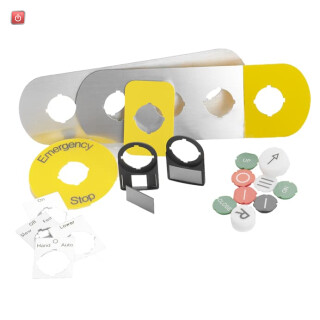 ABB1SFA616915R6005 / Schild, Not Aus, PVC, gelb, D=70mm / EAN 7320500549292