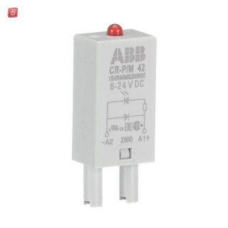 ABB1SVR405652R0000 / CR-P/M 42 Steckmodul Diode und LED rot, 6-24VDC, A1+, A2- / EAN 4013614528712