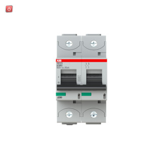 ABB2CCS862001R1635 / S802S-UCB63 Hochleist.Sicherungsautomat, 63A,B,500VDC=Icu 50kA,2P / EAN 7612271203047