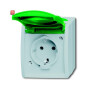 B&J2CKA002083A0819 / SCHUKO® Steckdose mit grünem Klappdeckel / EAN 4011395993194
