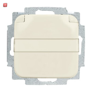 B&J2CKA002018A0604 / SCHUKO® Steckdosen-Einsatz mit Klappdeckel und Beschriftungsfeld / EAN 4011395217504