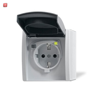 B&J2CKA003116A0664 / FI-SCHUKOMAT SCHUKO® Steckdose mit Fehlerstrom-Schutzschalter / EAN 4011395210222