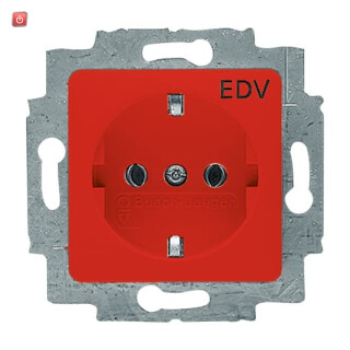 B&J2CKA002011A6251 / SCHUKO® Steckdosen-Einsatz mit Aufdruck "EDV" / EAN 4011395261163