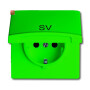 B&J2CKA002064A0311 / SCHUKO® Steckdosen-Einsatz mit Klappdeckel und Aufdruck / EAN 4011395260340