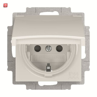 B&J2CKA002013A5446 / SCHUKO® Steckdosen-Einsatz mit Klappdeckel / EAN 4011395229163