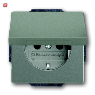B&J2CKA002018A1493 / SCHUKO® Steckdosen-Einsatz mit Klappdeckel / EAN 4011395111017
