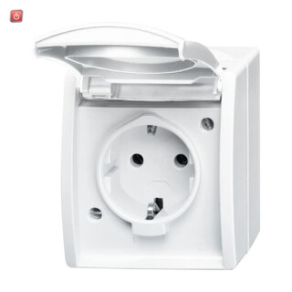 B&J2CKA002083A0831 / SCHUKO® Steckdose mit Klappdeckel und Beschriftungsfeld / EAN 4011395079614