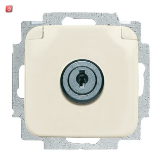 B&J2CKA002018A1474 / SCHUKO® Steckdosen-Einsatz mit Klappdeckel und Schloss / EAN 4011395013762