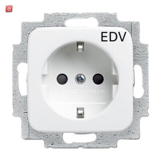 B&J2CKA002013A5320 / SCHUKO® Steckdosen-Einsatz mit Aufdruck "EDV" / EAN 4011395122990