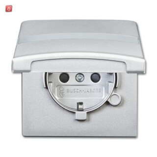 B&J2CKA002064A0300 / SCHUKO® Steckdosen-Einsatz mit Klappdeckel und Beschriftungsfeld / EAN 4011395172315
