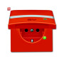 B&J2CKA002064A0304 / SCHUKO® Steckdosen-Einsatz mit Klappdeckel, Beschriftungsfeld und LED / EAN 4011395172353