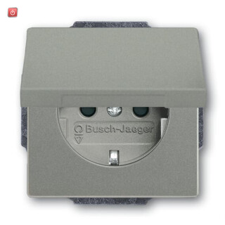 B&J2CKA002018A1516 / SCHUKO® Steckdosen-Einsatz mit Klappdeckel und int. erh. Berührungssch / EAN 4011395229170