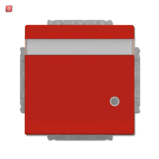 B&J2CKA002018A1544 / SCHUKO® Steckdosen-Einsatz mit Klappdeckel, Beschriftungsfeld und LED / EAN 4011395229460