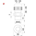 BET2022872 / Kabelverschraubung vollmetrisch M40, PA, lichtgrau, RAL 7035 / EAN 4012195533832