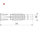 BET2348128 / Allzweckdübel 12x71, PA, lichtgrau /...
