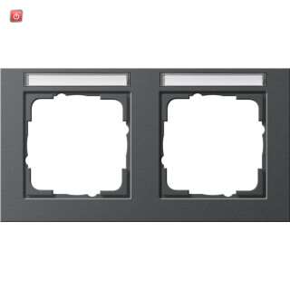 GIR109223 / Abdeckrahmen 2f waager. BSF Gira E2 Anthrazit / EAN 4010337084099
