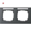 GIR109223 / Abdeckrahmen 2f waager. BSF Gira E2 Anthrazit...