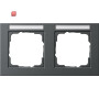 GIR109223 / Abdeckrahmen 2f waager. BSF Gira E2 Anthrazit / EAN 4010337084099
