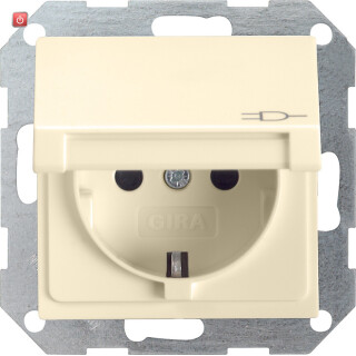 GIR45401 / Steckdose, cremeweiß/elektroweiß, Unterputz UP, 1 Fach, IP20 / EAN 4010337454014